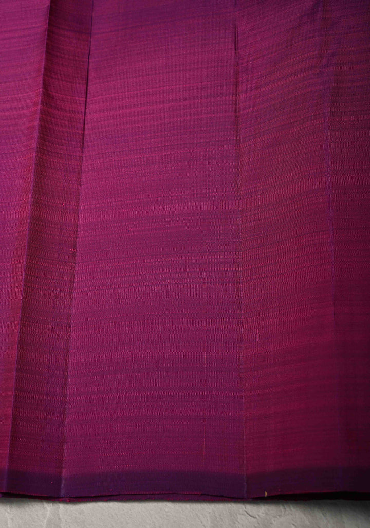 Pinkish Red Kanjivaram Pure Silk Saree with Zari Buttas and Distinct Vanasingaram Mandala Motifs on Contrast Border | SILK MARK CERTIFIED