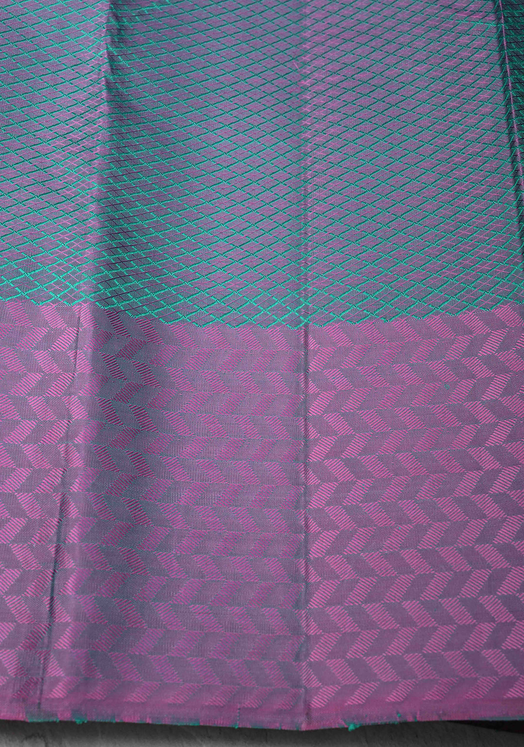 Rama Green Pure Kanjivaram Silk Saree with Floral Brocade Jaal and Meenakari Contrast Zari Border | SILK MARK CERTIFIED
