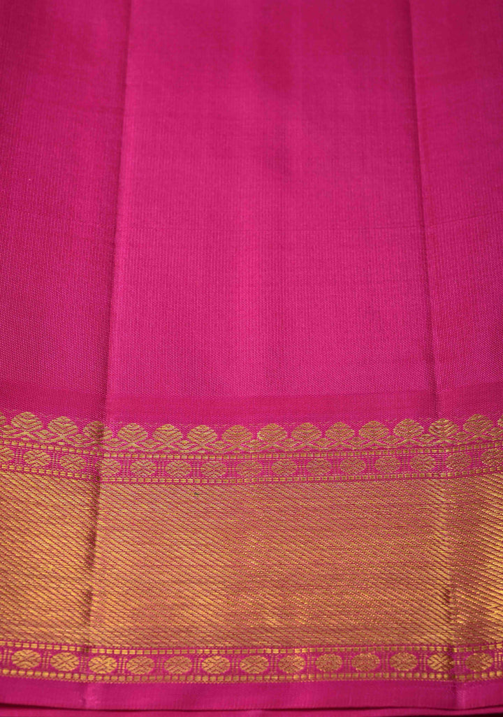 Multicolor Pallum Pazhamum Kanjivaram Silk Saree with Zari Buttas and Zari Border | SILK MARK CERTIFIED