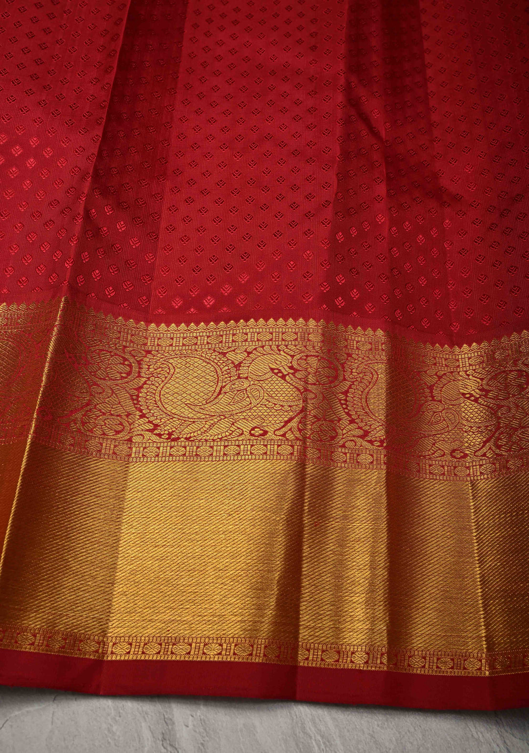 Korvai White Patola Design Brocade Kanjivaram Silk saree with Red Zari Border| SILK MARK CERTIFIED