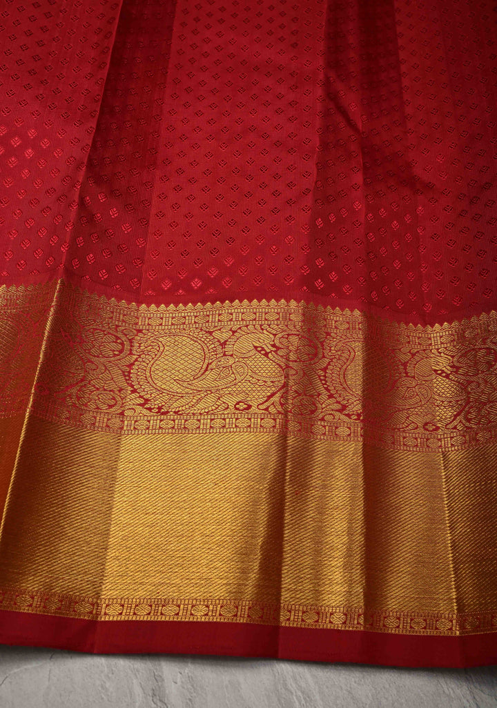 Korvai White Patola Design Brocade Kanjivaram Silk saree with Red Zari Border| SILK MARK CERTIFIED