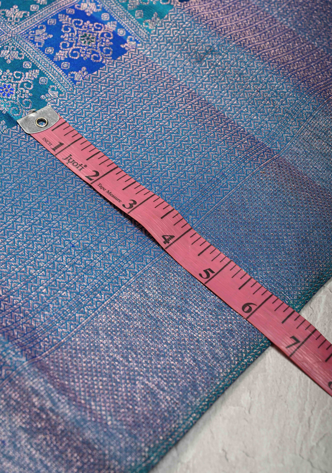 Shades of Blue-Green Meenakari Patola Design Brocade Kanjivaram Silk saree with Zari Border | SILK MARK CERTIFIED