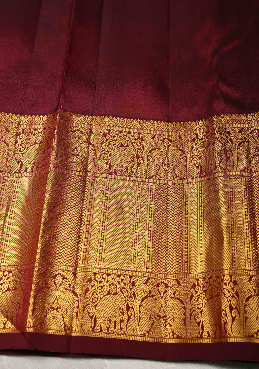 Maroon Meenakari Patola Design Brocade Kanjivaram Silk saree with Wide Zari Border | SILK MARK CERTIFIED