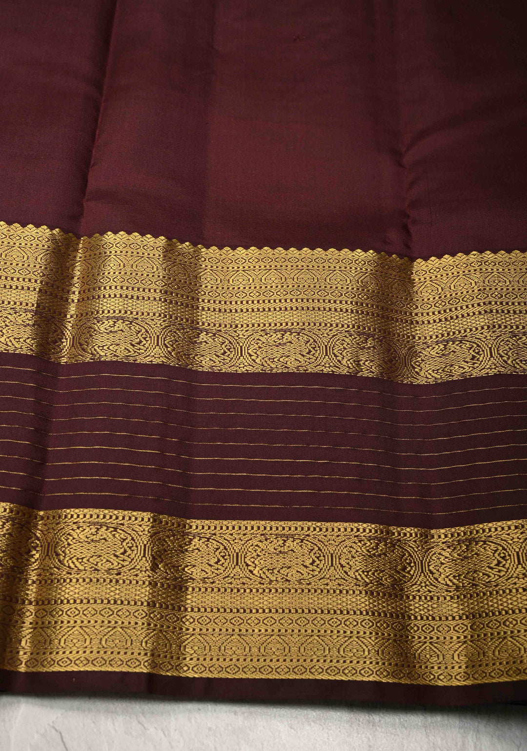 Yellow mustard Kanjivaram Pure Silk Saree with Meenakari Zari Buttas and Contrast Wide Zari Border | SILK MARK CERTIFIED