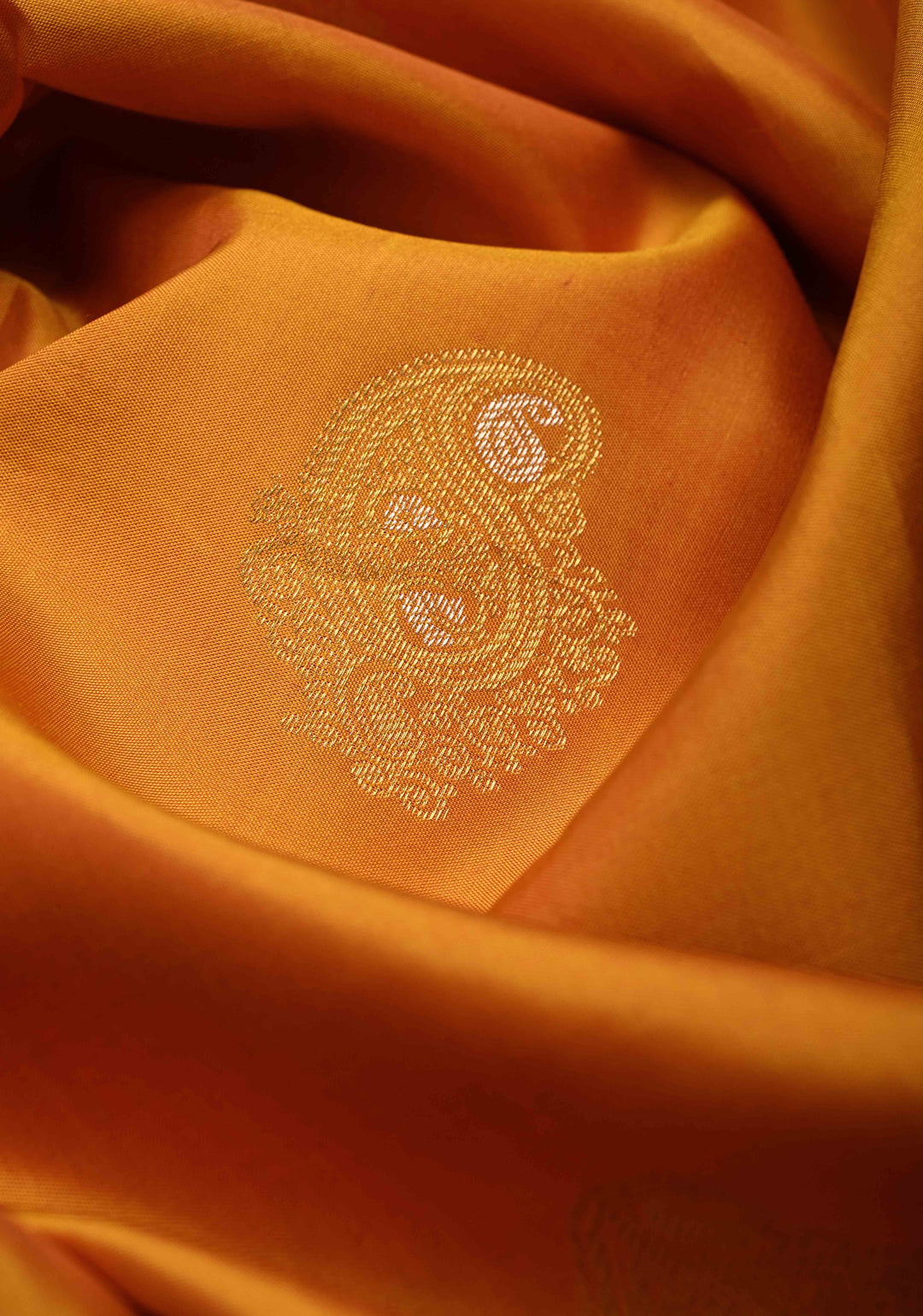 Yellow mustard Kanjivaram Pure Silk Saree with Meenakari Zari Buttas and Contrast Wide Zari Border | SILK MARK CERTIFIED