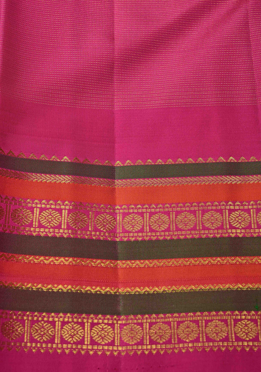 Off White Vairaoosi on Kanjivaram Pure Silk Saree with Temple Korvai Contrast Zari Border | SILK MARK CERTIFIED