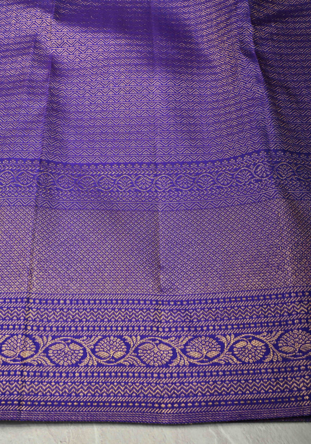 Turquoise Blue Kanjivaram Pure Silk Saree with Patola Design Contrast Purple Zari Border | SILK MARK CERTIFIED