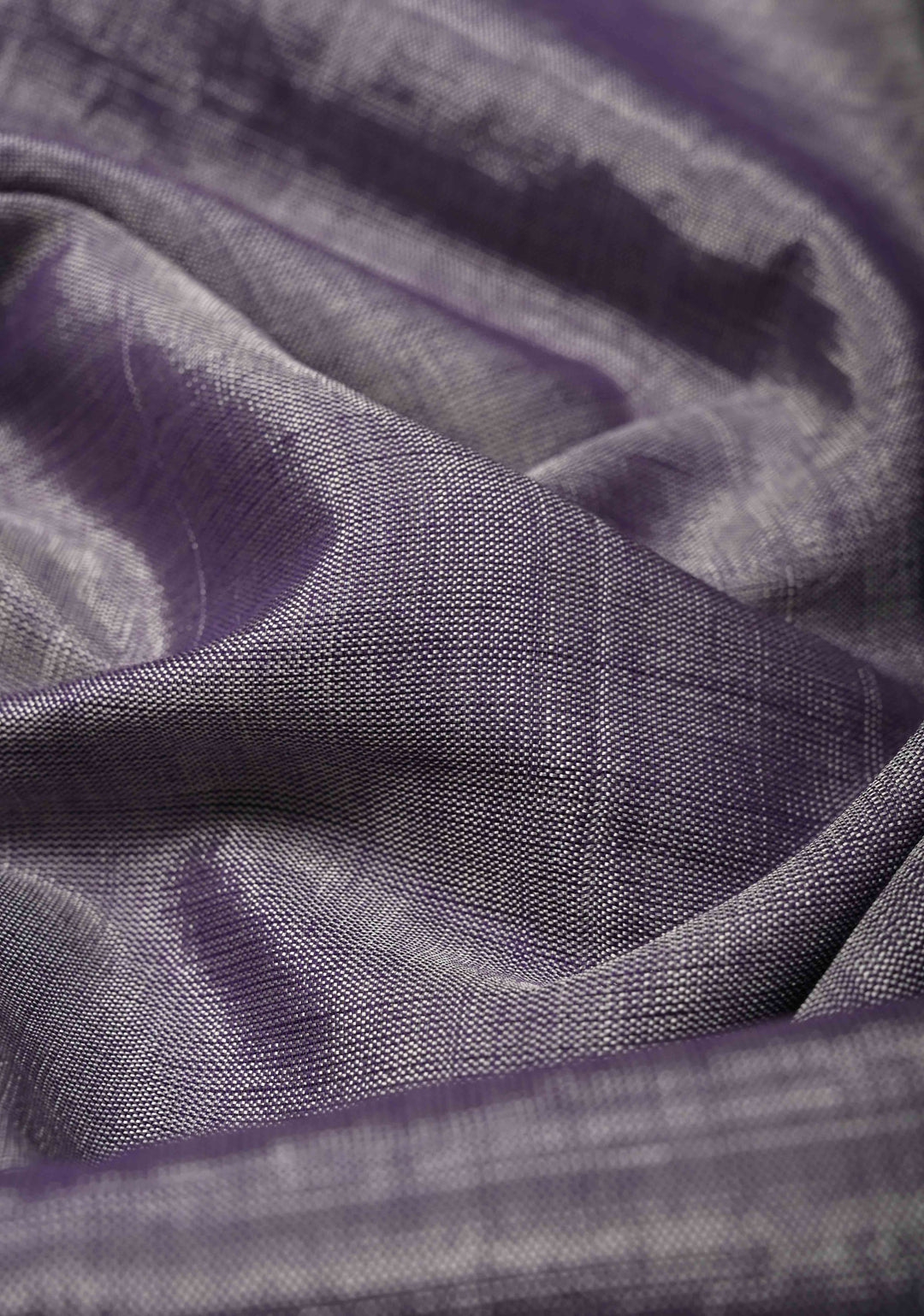 Dusty Amethyst Ilkal Silk Cotton Saree with Resham Thred buttas on Purple Border