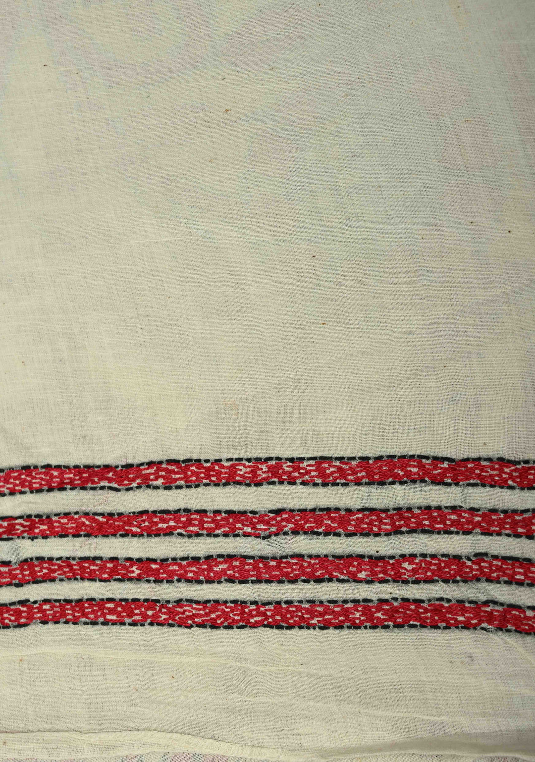 Off white  Nakshi Kantha Embroidery on Cotton saree