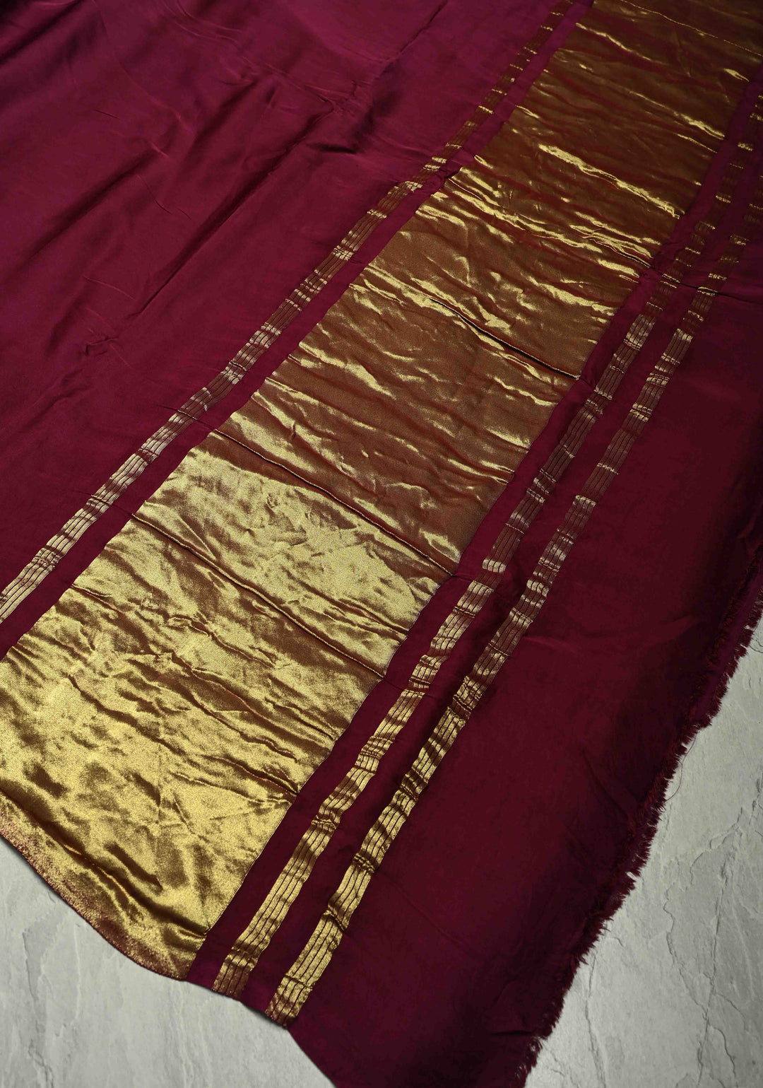 Deep Wine Modal Silk Saree with  Lagda Patta zari Pallu