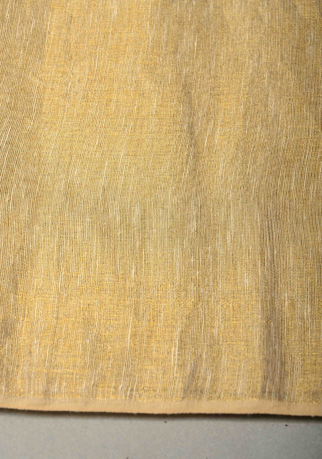 Ivory-Gold Borderless Linen by Tissue Saree