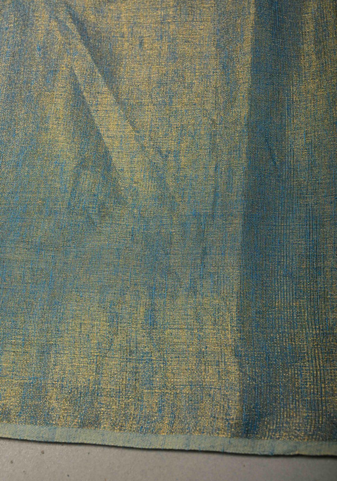 Azure Blue Borderless Linen by Tissue Saree