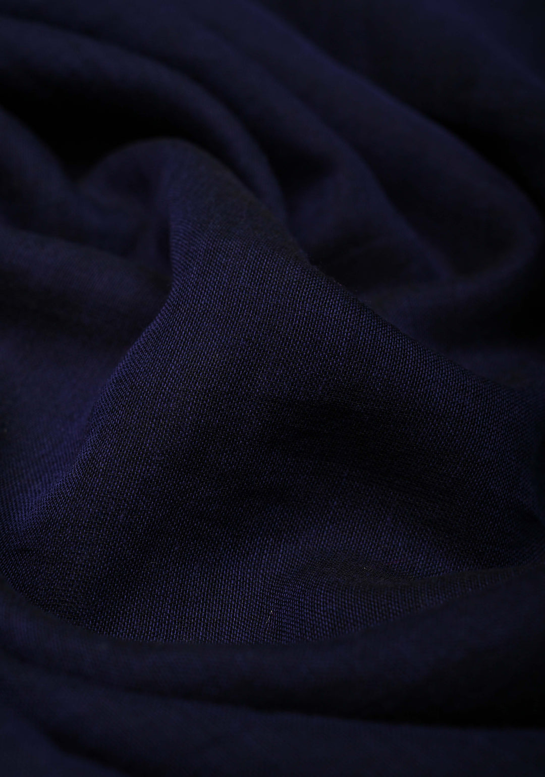 Navy Blue Mulmul Cotton Saree with Yellow Long Tassels, No Blouse Piece | SHOBITAM