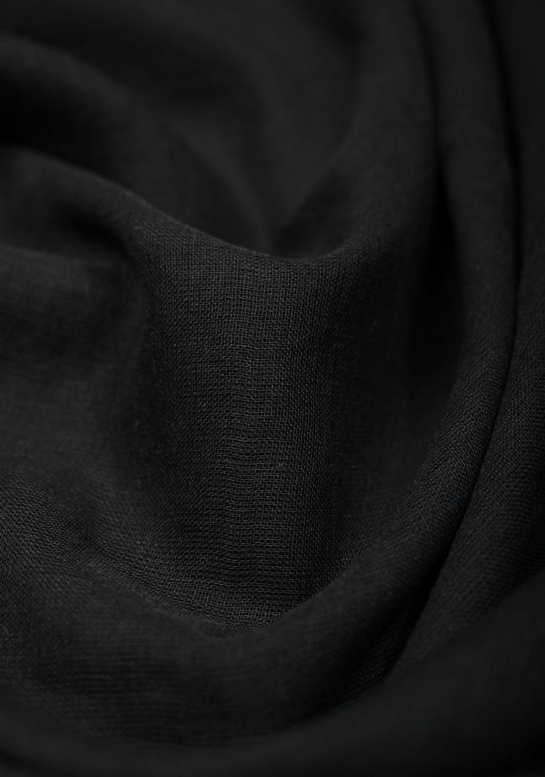Black Mulmul Cotton Saree with Blue Long Tassels, No Blouse Piece | SHOBITAM
