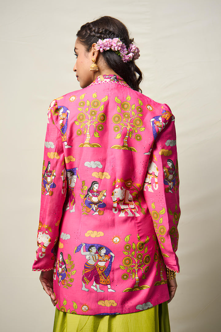 SUKH VANA PINK JACKET + DRESS (SET OF 2) | SHOBITAM