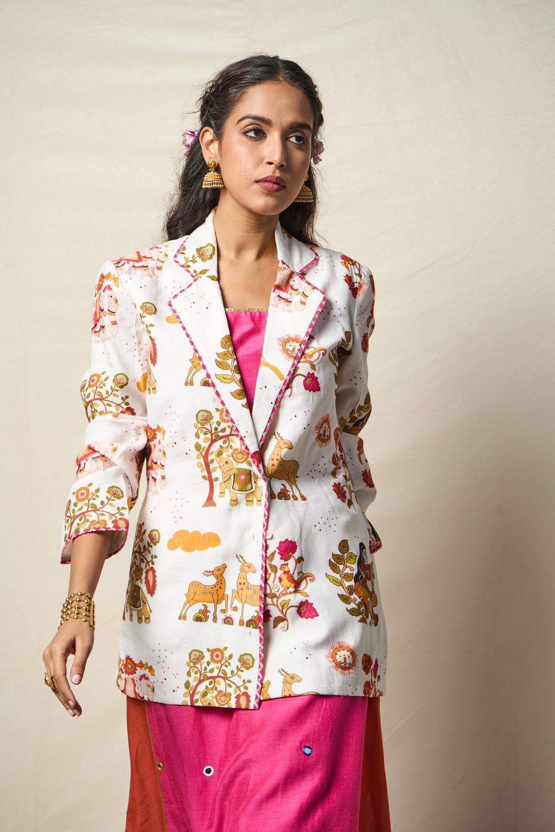 SUKH VANA WHITE JACKET + DRESS (SET OF 2) | SHOBITAM