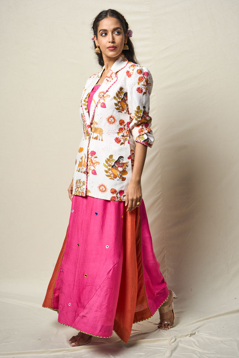 SUKH VANA WHITE JACKET + DRESS (SET OF 2) | SHOBITAM