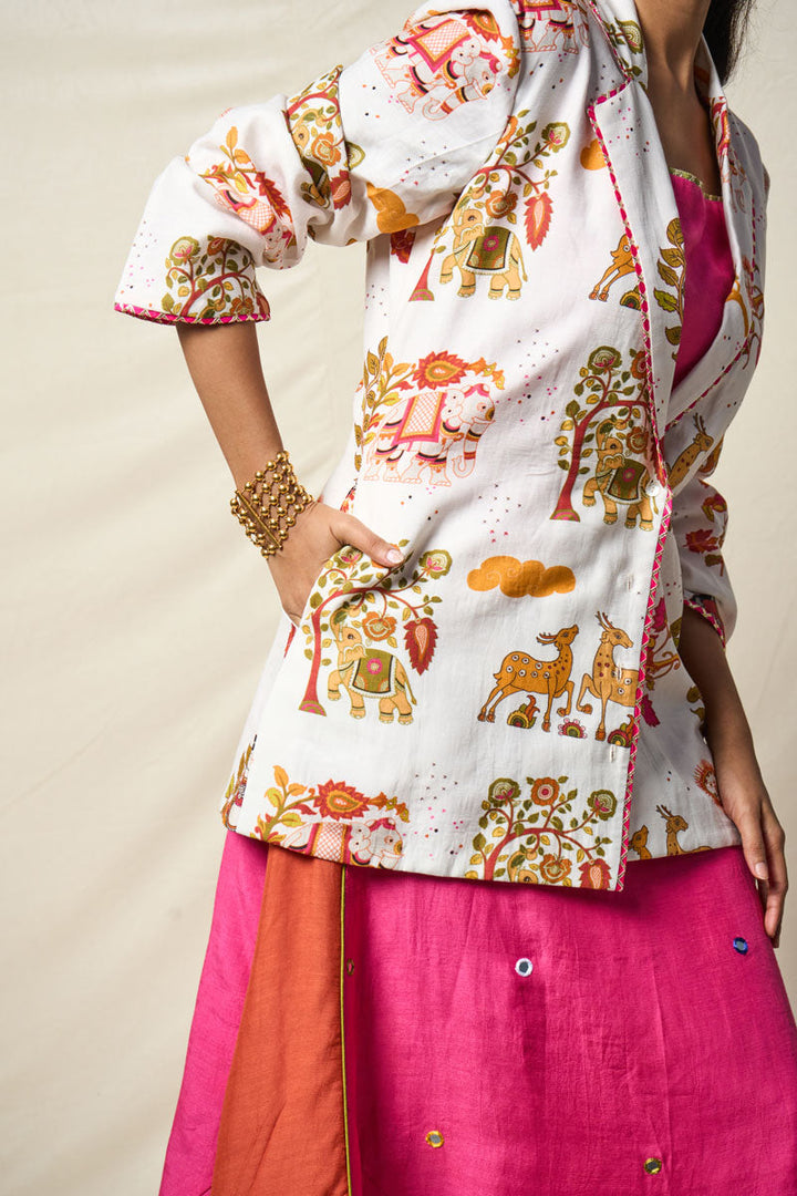 SUKH VANA WHITE JACKET + DRESS (SET OF 2) | SHOBITAM