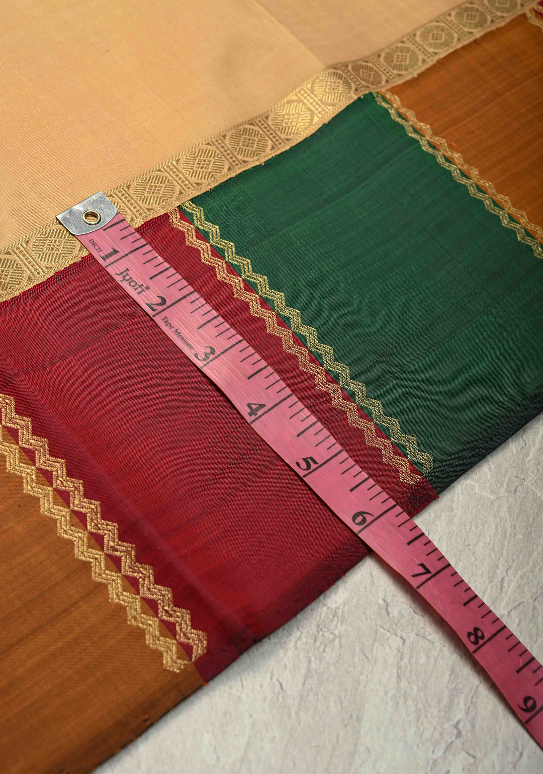 Unique Colors Deep Sandalwood Handloom Pure Silk Kanchipattu Saree with Multicolor Border  | SILK MARK CERTIFIED
