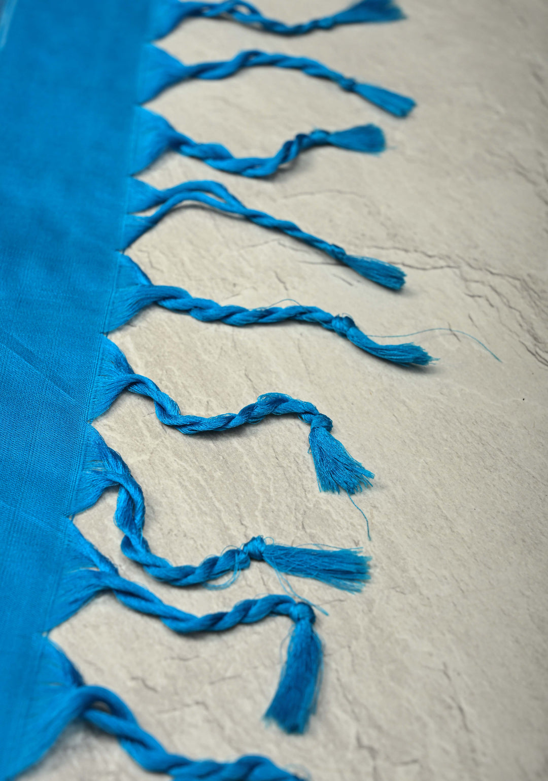 Ivory-Blue Handloom Pure Mulberry Silk Saree With Panel and muted Zari Border| SILK MARK CERTIFIED