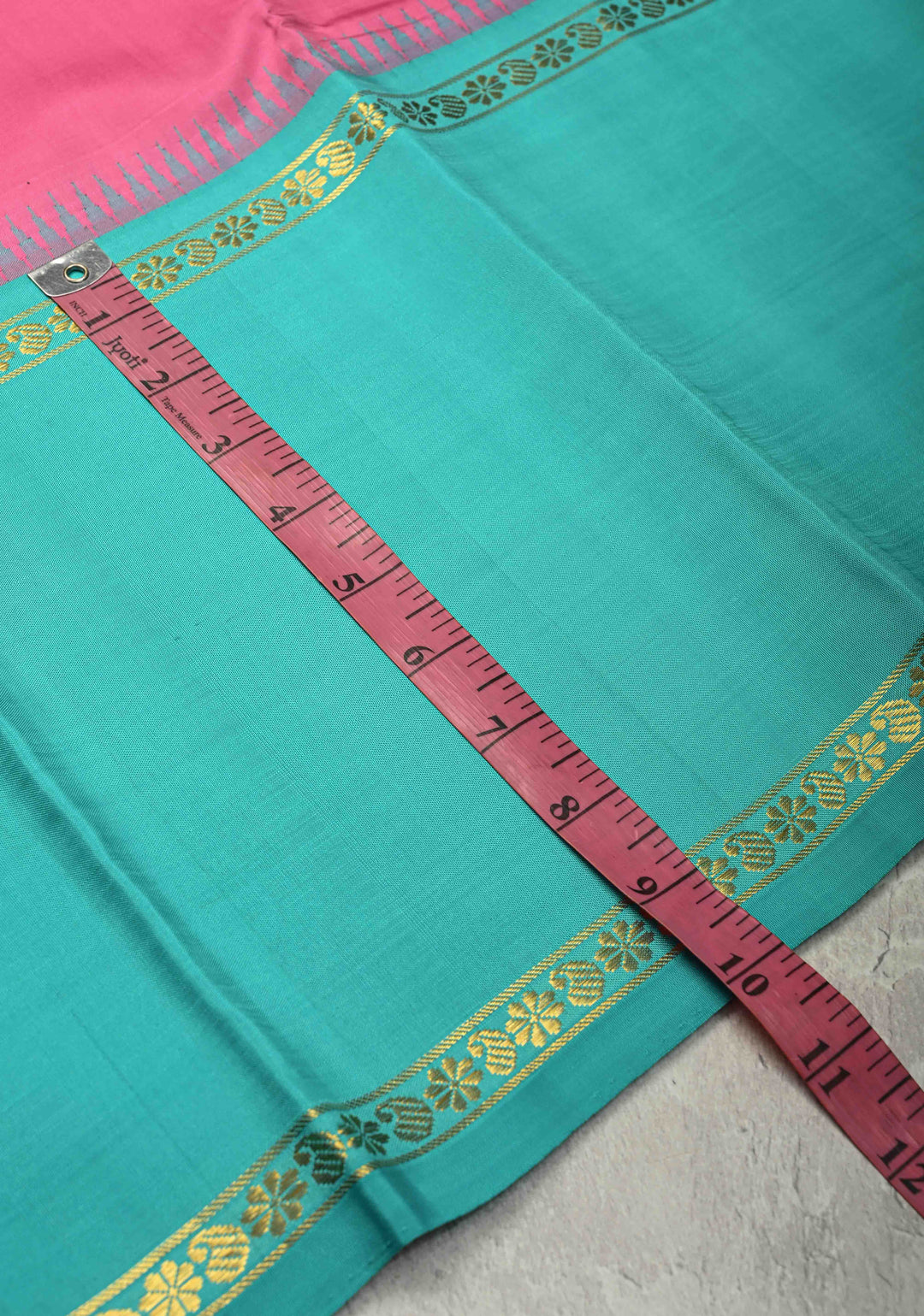 French Rose Handloom Pure Silk Kanchipattu Saree with Contrast Rettaipet Border | SILK MARK CERTIFIED
