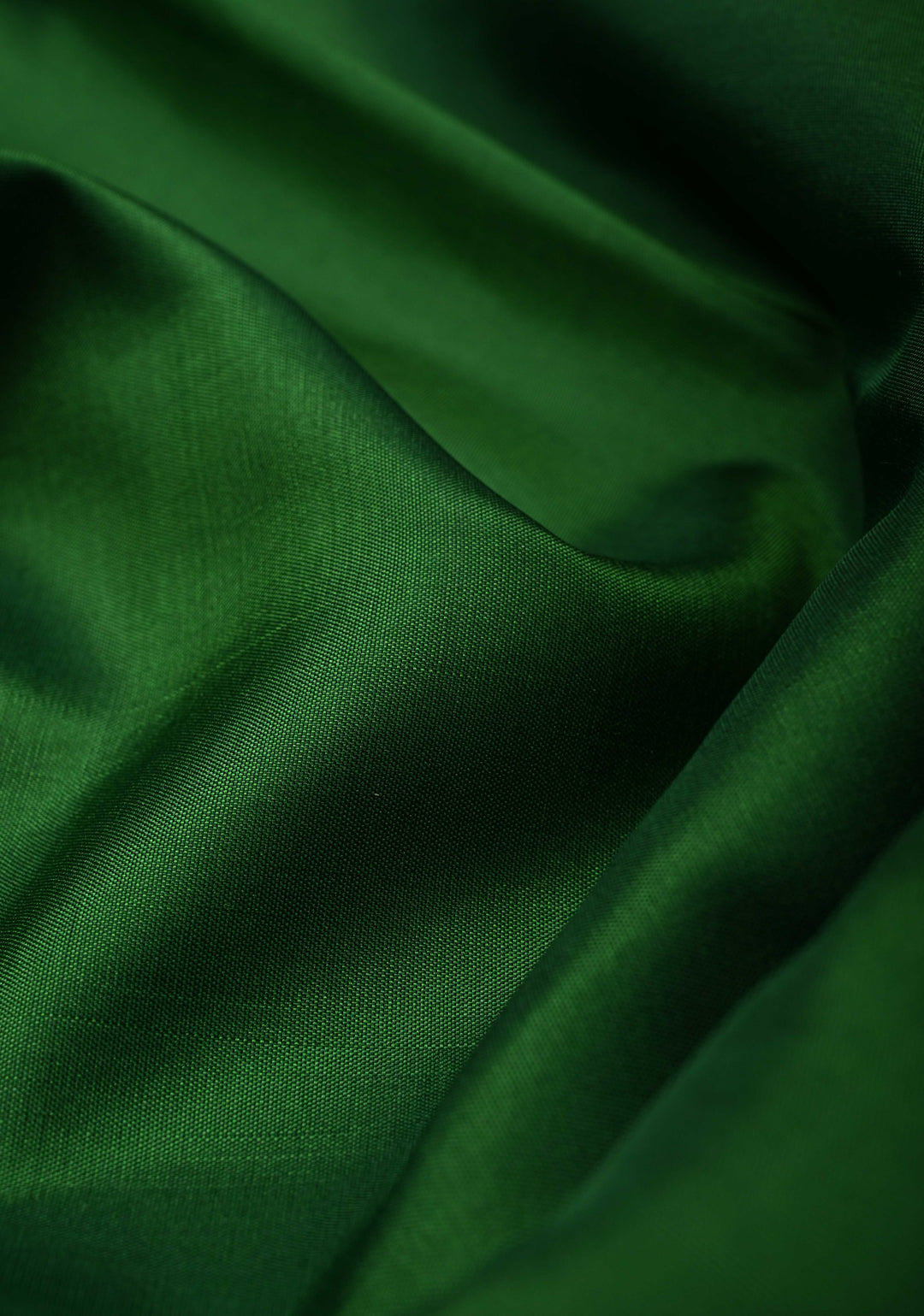 Bottle Green Handloom Pure Silk Saree with Contrast Rettaipet Zari Border | SILK MARK CERTIFIED