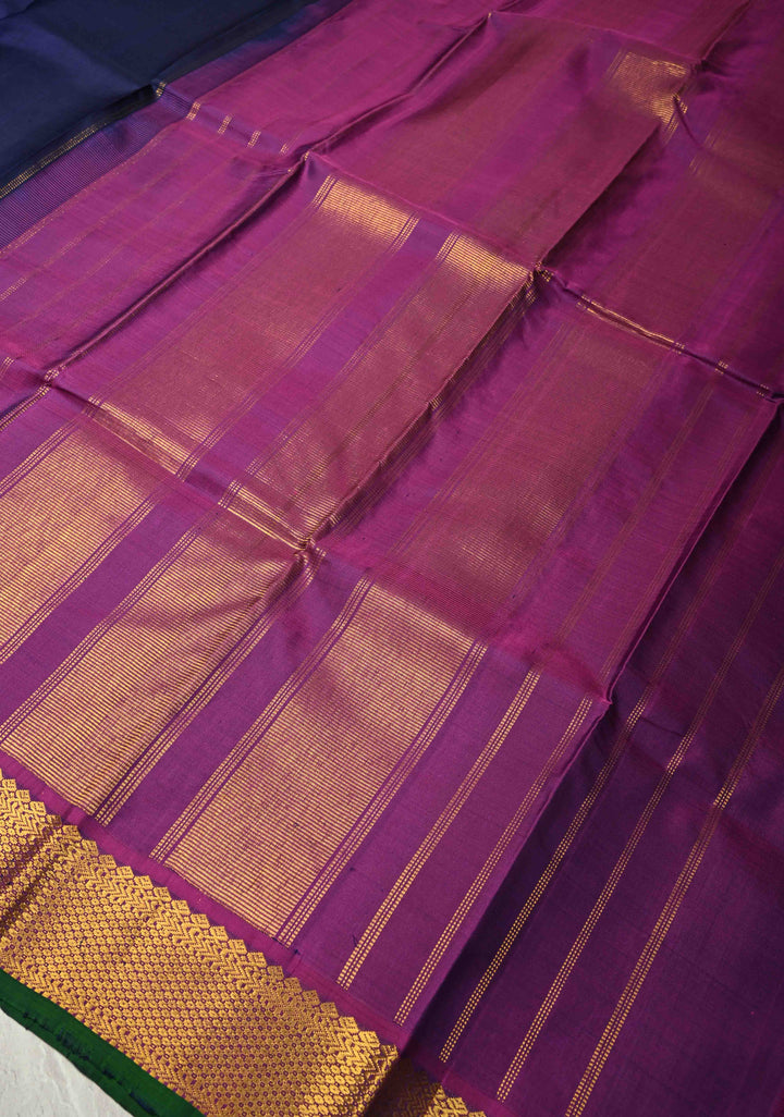 Royal Blue Handwoven Pure Silk Saree With Contrast Zari Border | SILK MARK CERTIFIED