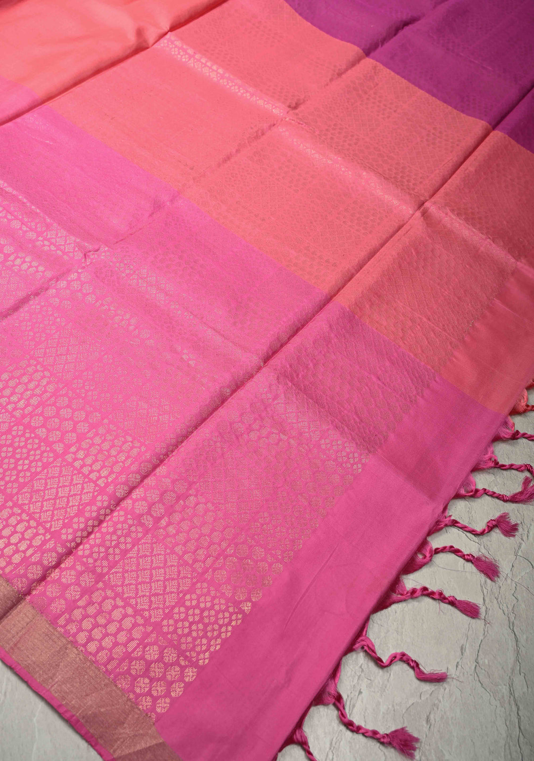 Shades of Pink Handloom Pure Silk Kanchi Saree With Zari Brocade and  Minimal Zari Border | SILK MARK CERTIFIED