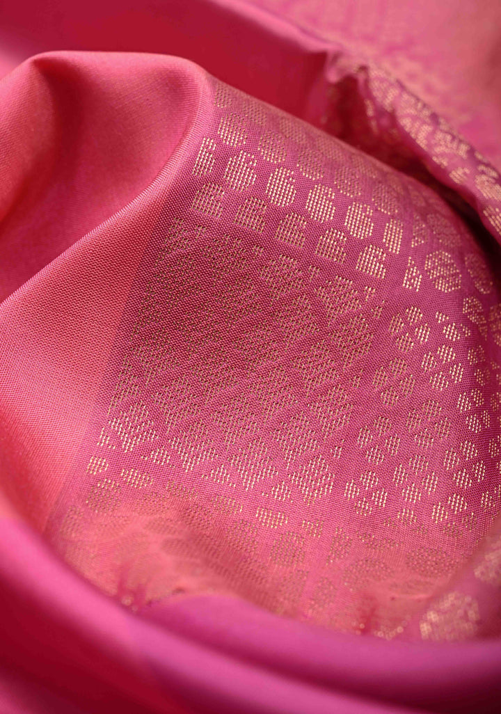 Shades of Pink Handloom Pure Silk Kanchi Saree With Zari Brocade and  Minimal Zari Border | SILK MARK CERTIFIED