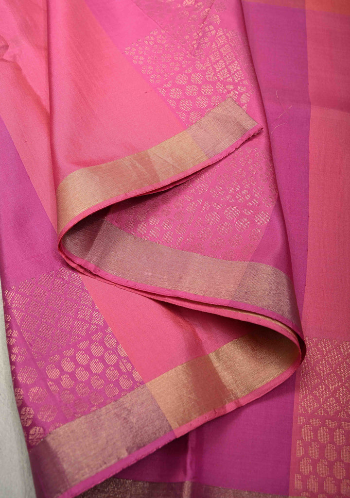 Shades of Pink Handloom Pure Silk Kanchi Saree With Zari Brocade and  Minimal Zari Border | SILK MARK CERTIFIED