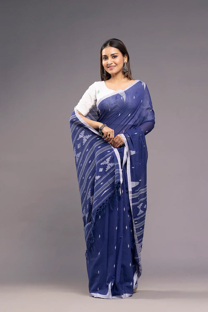 White Pallav Cotton Blouse | SHOBITAM