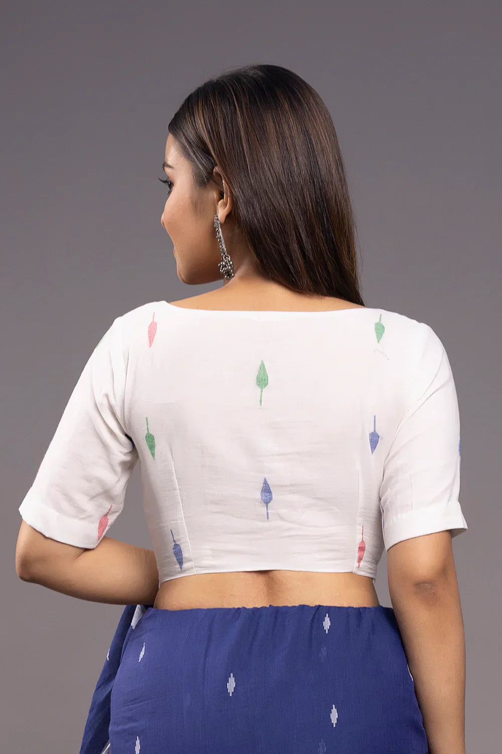 White Pallav Cotton Blouse | SHOBITAM