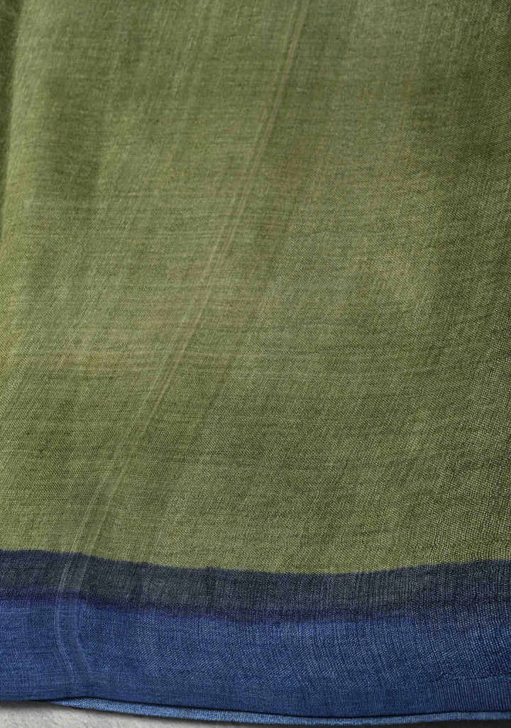 Contemporary Shades of Blue Tussar Silk saree with Digital Print | SILK MARK CERTIFIED