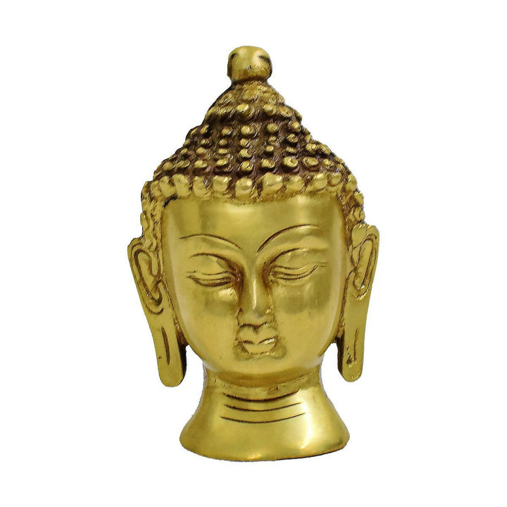 4" Brass Buddha Head Table Top | SHOBITAM