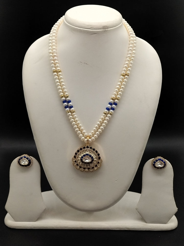 Sapphire Glow Freshwater Pearl Pendant Set | SHOBITAM