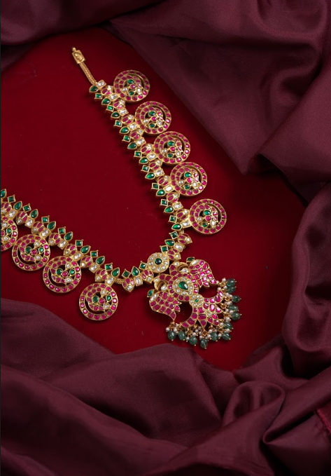 Pure 92.5 Silver Gold-Plated Ganda Berunda Pendant Necklace