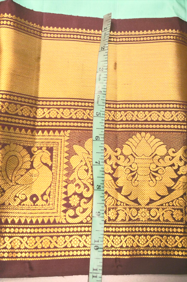 Korvai Mint Green Pure Gadwal Silk Saree With Zari Buttas and Contrast Wide Zari Border | SILK MARK CERTIFIED | Shobitam