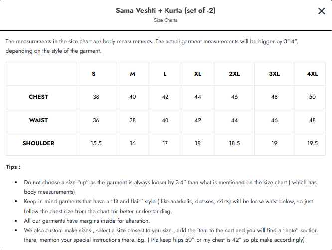 Sama Veshti + Kurta (set of -2) | SHOBITAM