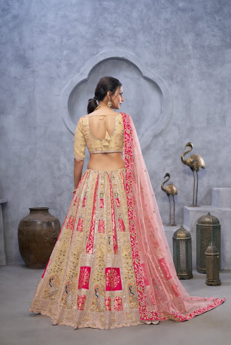 Heritage Grace Embroidered Lehenga in Cream for special occasions | SHOBITAM