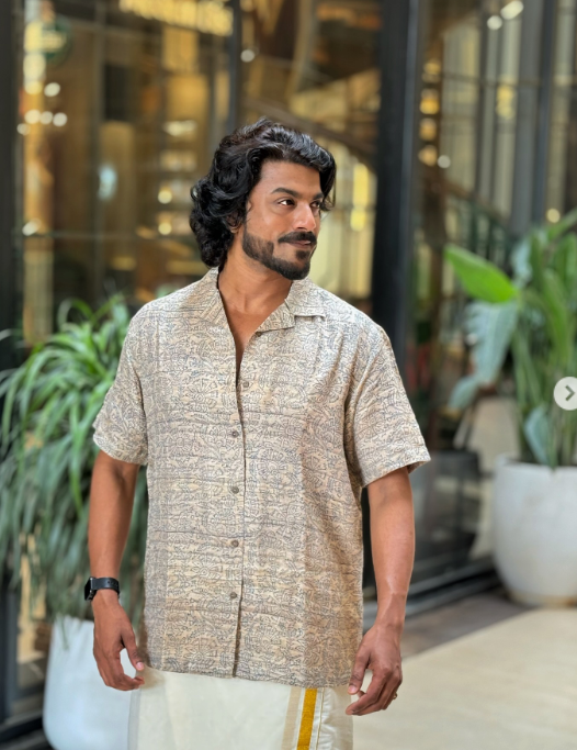 Pure Tussar by Cotton Natural Color Half Sleeves Shirt for Men