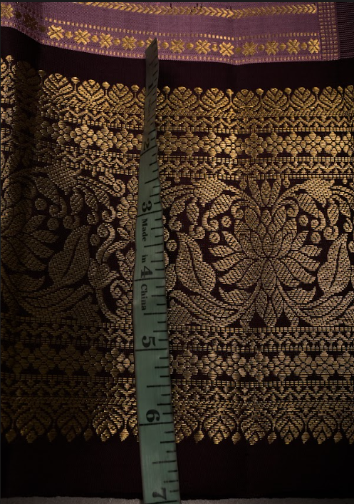 Dusty Mauve Gadwal Silk Saree with Vertical Zari Stripes and Contrast Zari Border | SILK MARK CERTIFIED | SHOBITAM