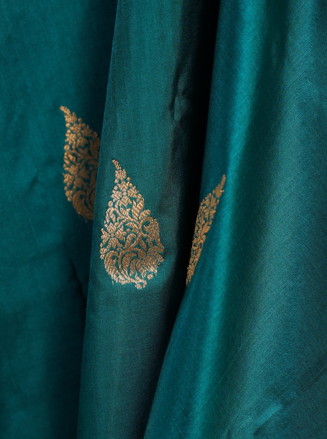 Peacock Blue Banaras Silk Saree Noor | SILK MARK CERTIFIED | SHOBITAM