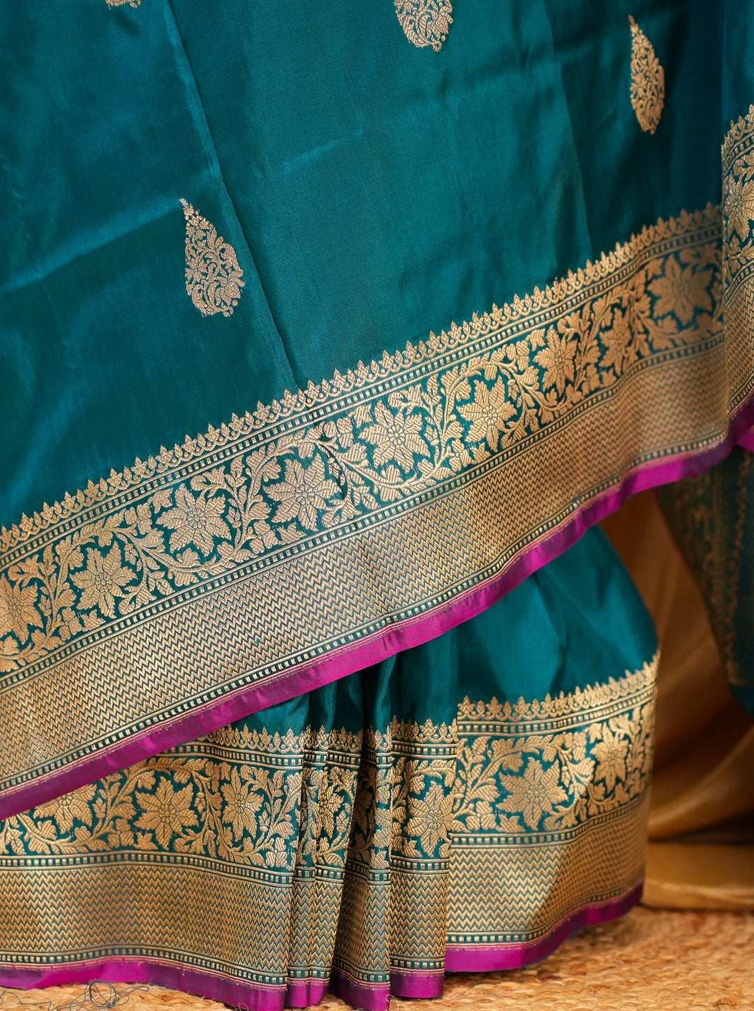 Peacock Blue Banaras Silk Saree Noor | SILK MARK CERTIFIED | SHOBITAM