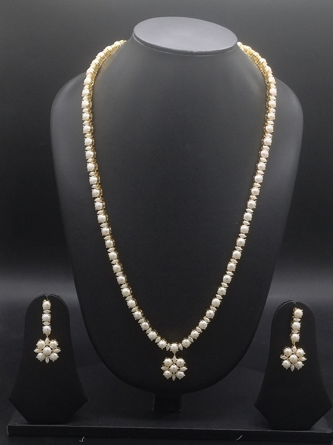 Pearl Blossom Freshwater Pearl Long Haram Set | SHOBITAM