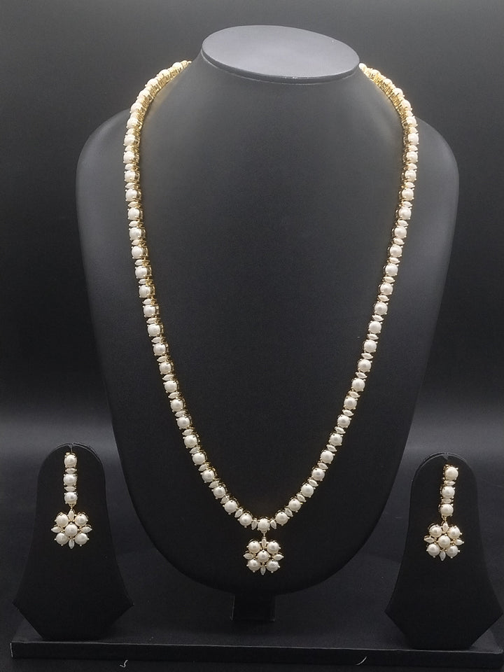 Pearl Blossom Freshwater Pearl Long Haram Set | SHOBITAM