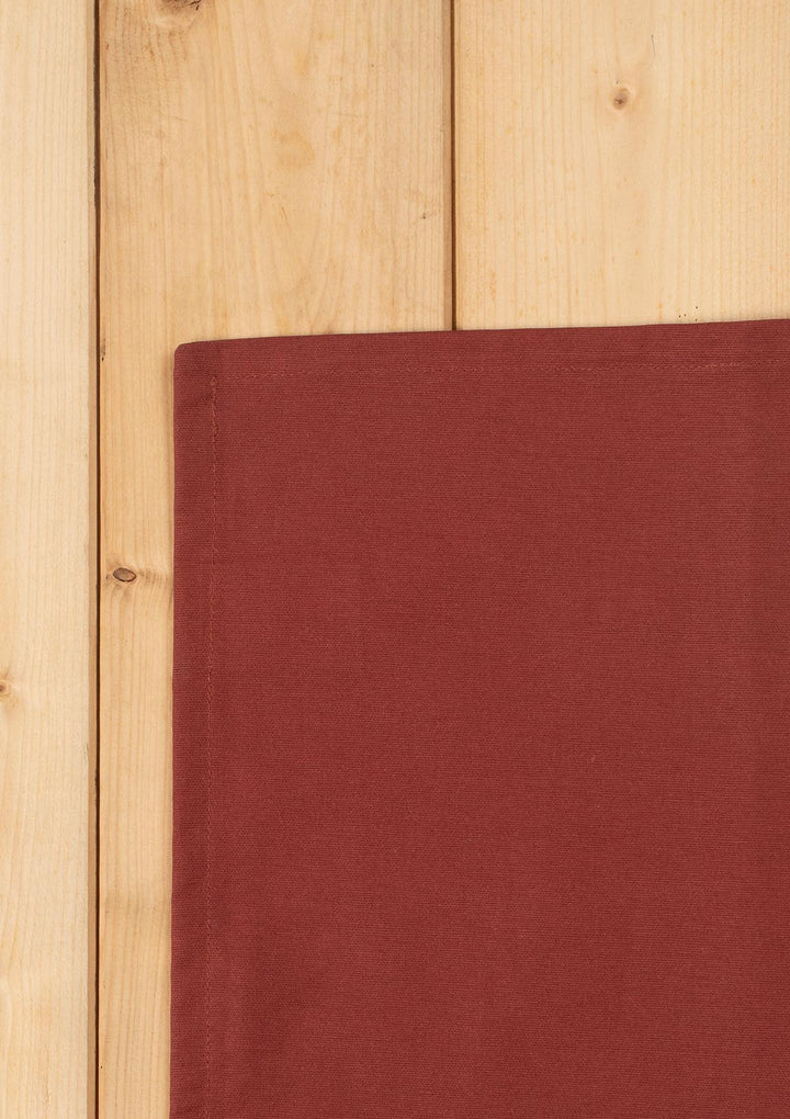 Solid Brick red Spill safe water-resistant coated cotton table cloth | SHOBITAM