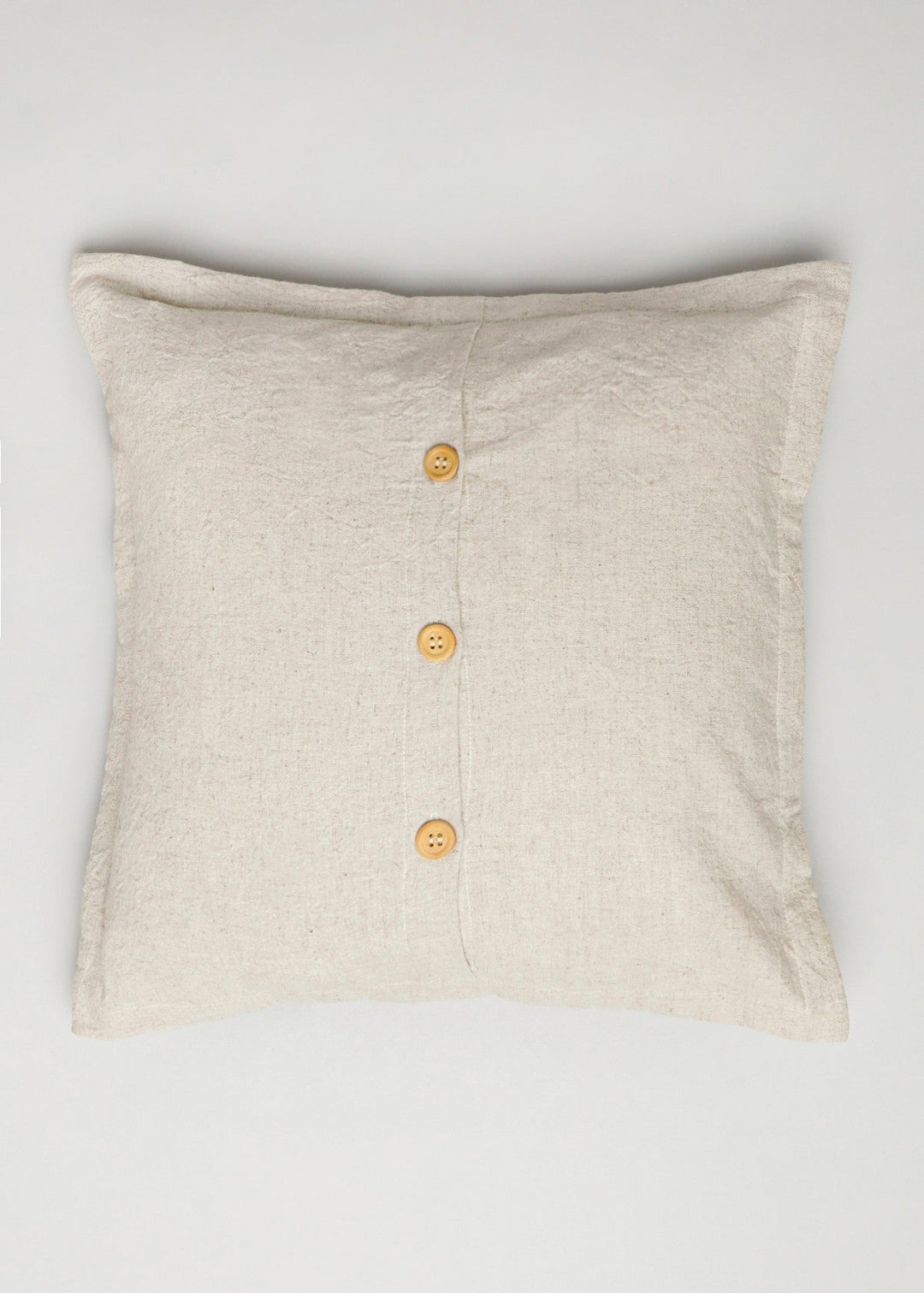Solid Beige Linen plain cushion cover for sofa | SHOBITAM