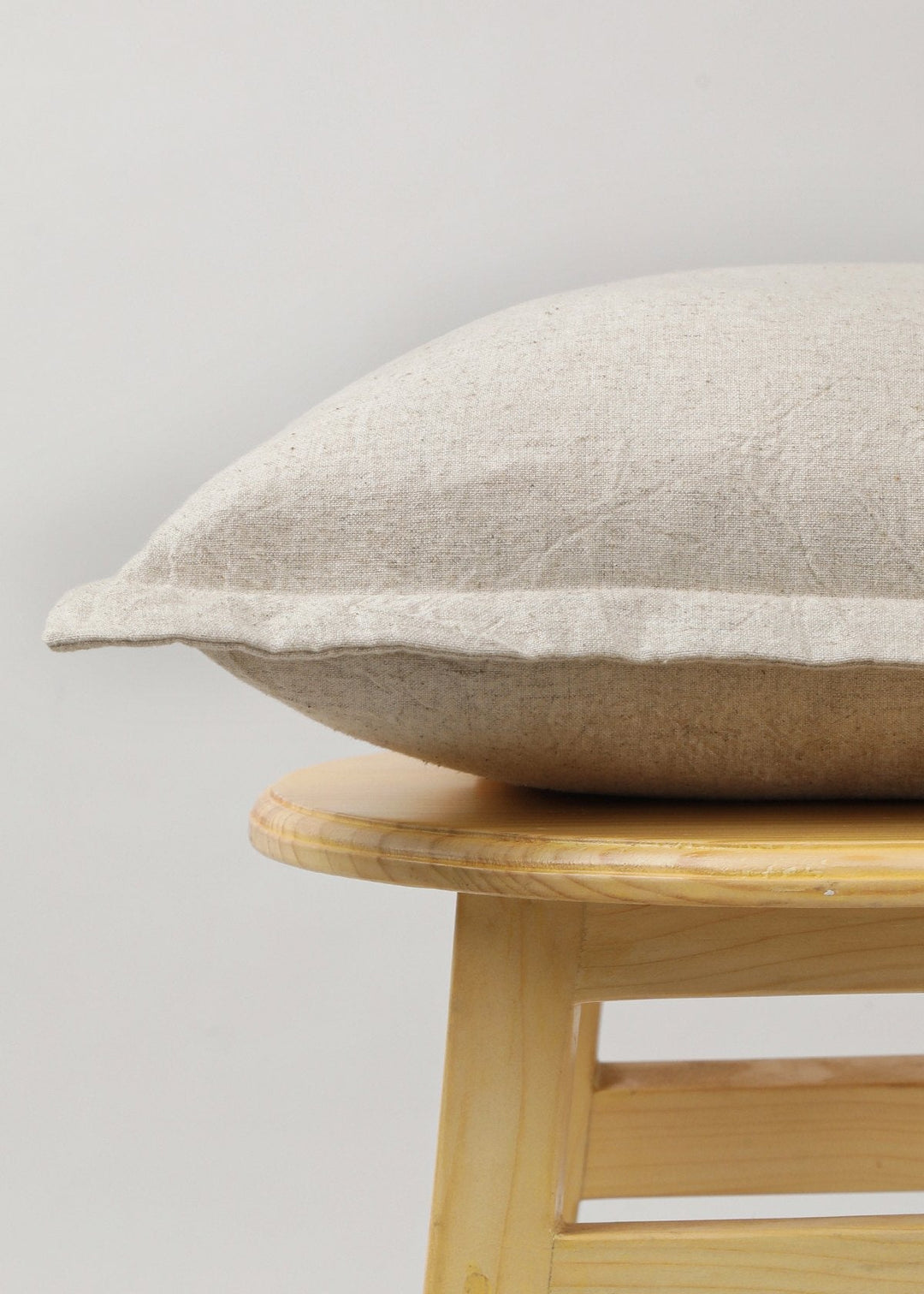 Solid Beige Linen plain cushion cover for sofa | SHOBITAM