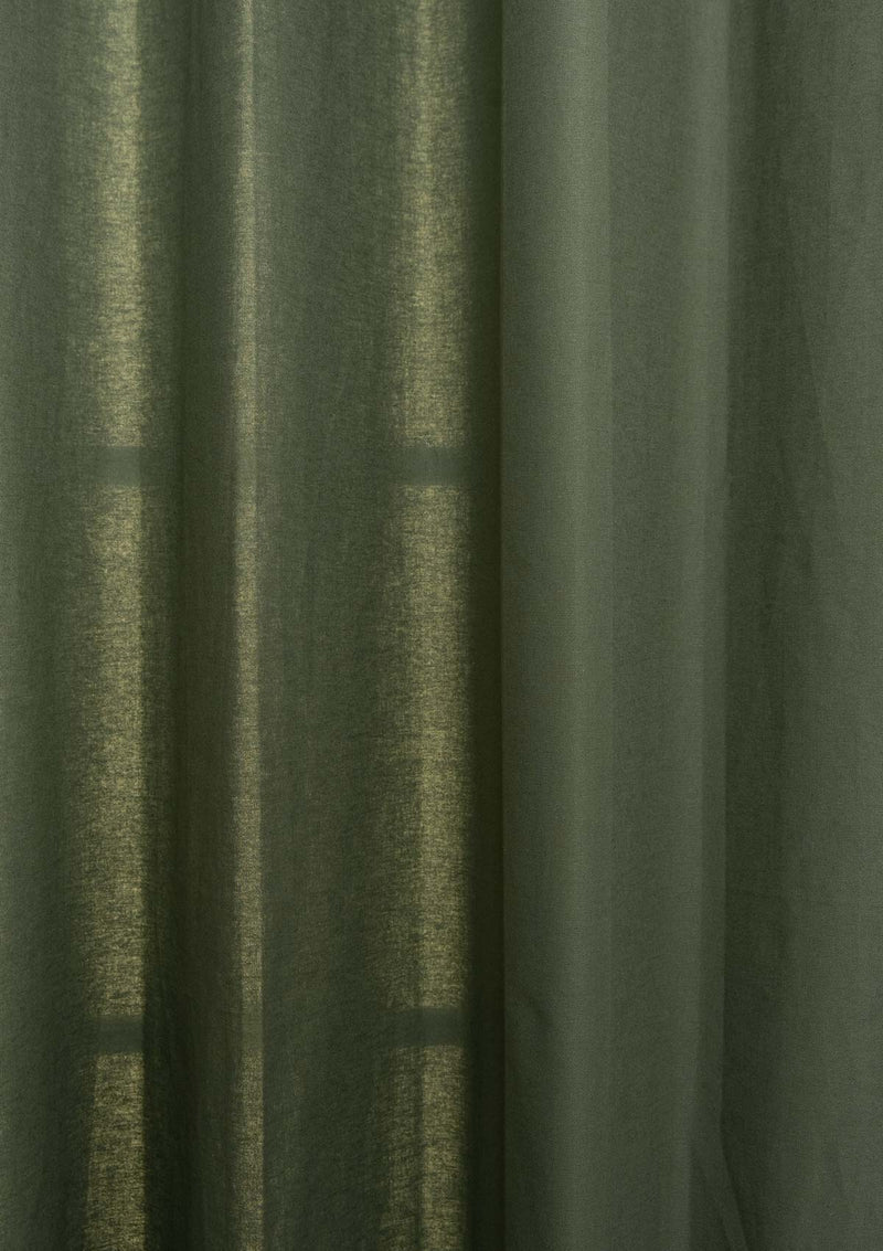 Gray Green 100% cotton plain curtain  - Customizable for size, lining and headers