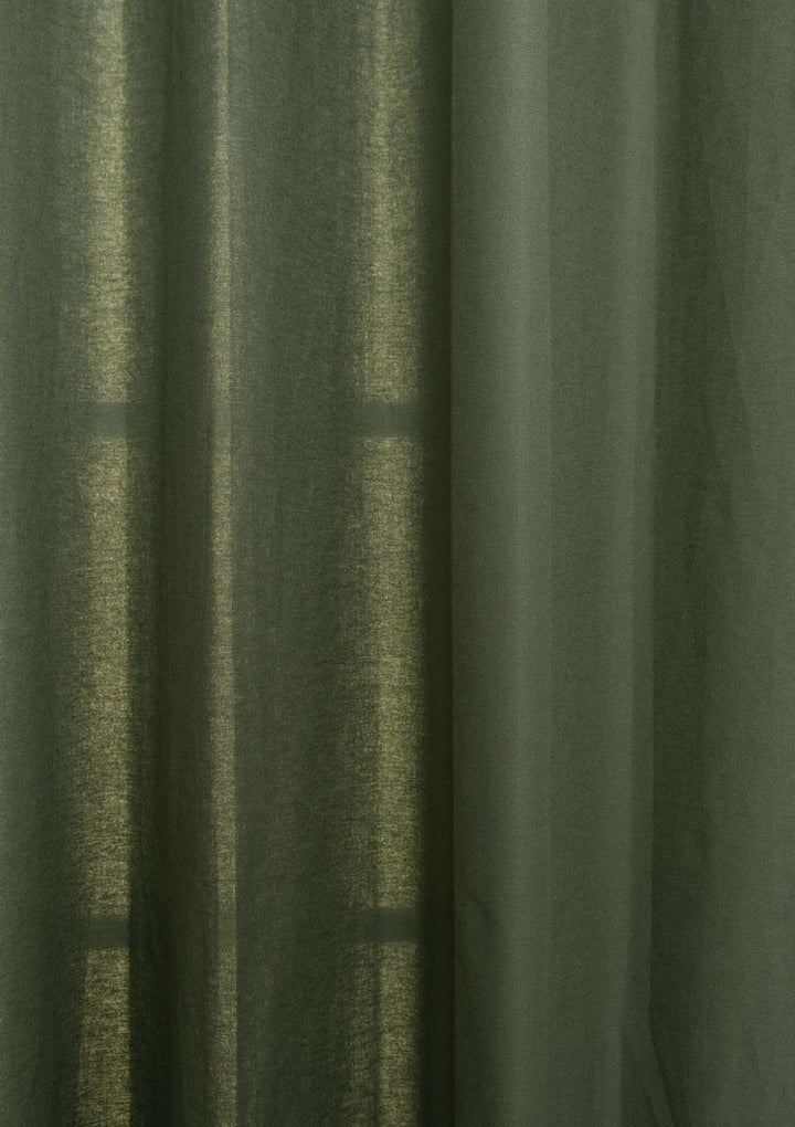 Gray Green 100% cotton plain curtain  - Customizable for size, lining and headers